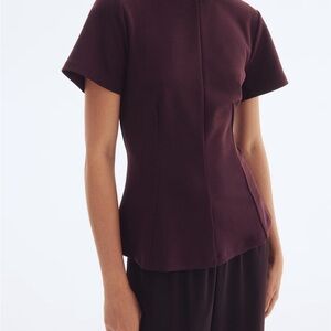 H&M Rich Burgundy Short Sleeve Top